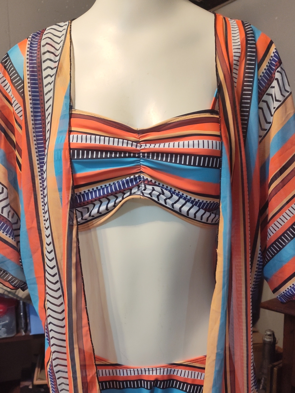 Women's Bikini Top with Cover-Up & Skort 4 Piece